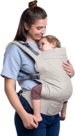 Beco Toddler Carrier with Extra Wide Seat, 100% Cotton Toddler Carrying Backpack Style and Front-Carry, Lightweight & Breathable Child Carrier, Toddler Sling Carrier 20-60 lbs (Ecru)