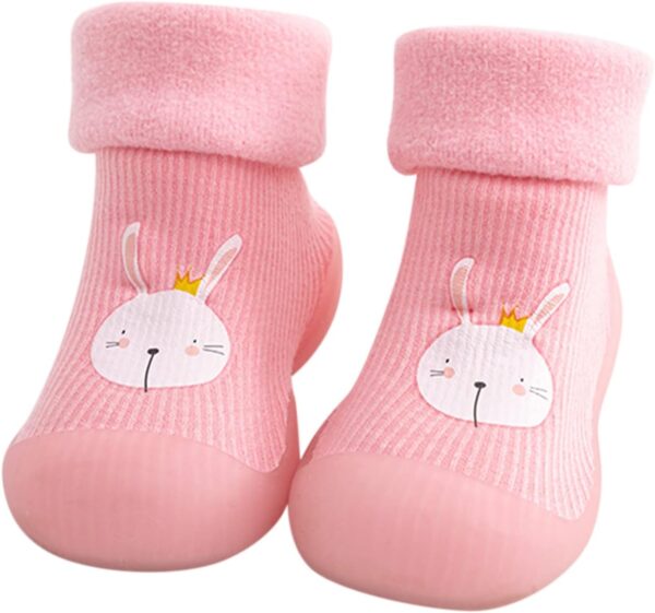 Baby Boy Boots Baby Sole Soft Girls Stocking Shoes Boys Toddler Solid Slipper Rubber Warm Kids Knit Baby Shoes Toddler Girl Shoes Size 4 - Image 6