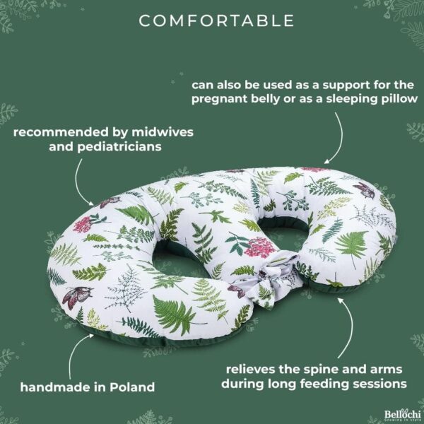 Bellochi Maternity and Nursing Pillow for Twins - Baby Support Pillow – Multifunctional Breastfeeding Pillow with Cover Made of Cotton and Velvet – OEKO-TEX Certified (Nature) - Image 7