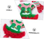 OATIPHO Baby Toddler Costumes Dress Set 3-6 Months Christmas Clothes Baby Dress Set Breathable Gauze Collar Christmas Atmosphere Green - Image 5