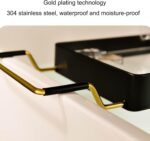 Bathroom Accessories Storage Shelf with Bathtub Tray for Bath Toys Dish Drainer Shampoo Soap Multifunctional Plastic Organizer Rack for Home (Black) - Image 3