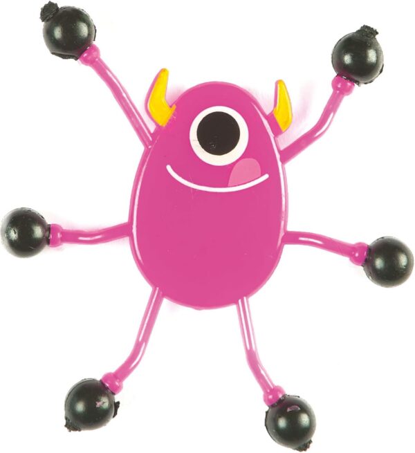 Baker Ross AF396 Monster Wall Crawlers with Sticky Feet — Halloween Novelty Toys for Kids, Perfect Party, Loot or Prize Bag Filler, Assorted Colours (Pack of 6) - Image 4