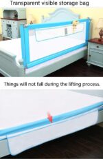 KISYHOLG Sturdy Bed Rail With Storage Bag, Extra Long Mesh Crib Rail For Toddlers, Vertical Lifting Infants Safety Guardrail - Image 3