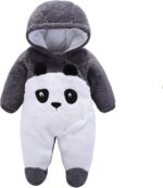 Gaorui Newborn Unisex Baby Plush Hooded Romper Animal Costume Winter Jumpsuit All In One Snowsuit Cartoon Onesie Thicken Outfits Suit