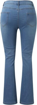 HMifjUM Womens Slim Fitting High Waisted Jeans Womens Flared Jeans Classic Slimming Fit High Bottoms Pull On Stretchy Jeans for Women UK Wearable All Year Round - Image 5