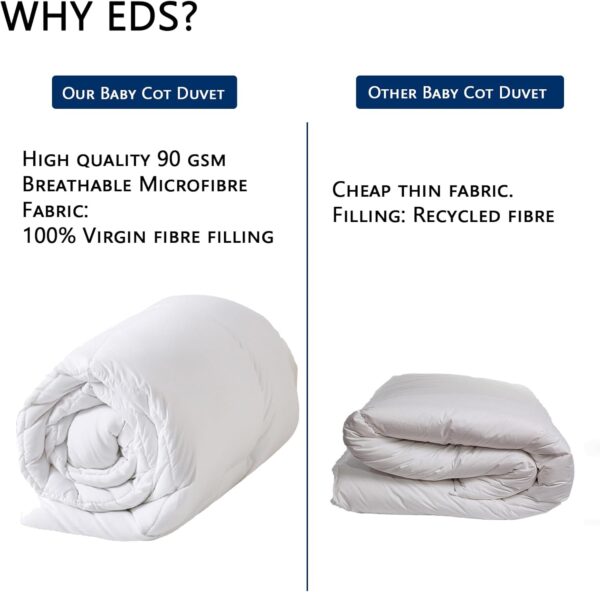 EDS Cot Bed Duvet And Pillow Set 4.5 Tog Anti Allergy Breathable 100% Microfiber Toddler Bedding Cot Bed Duvet for Newborns Kids Baby Girls and Boys (4 .5 TOG) - Image 7