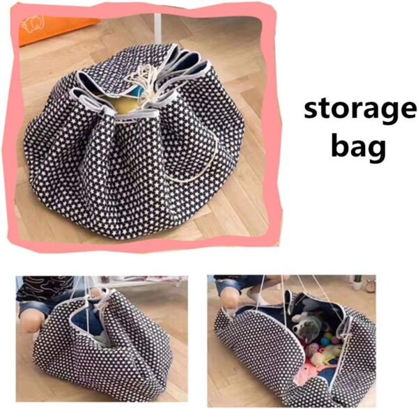 Crawling Mat for Baby Play Round Storage Bag, DOTBUY Non-Slip Cotton Nursery Outing Sleeping Play Rugs Kid Child Folding Toy Floor Mat for Boy Girl (150cm,zoo) - Image 4