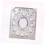 ibasenice 12 Months Baby Photo Frame Personalized Baby 1 Year Picture Frame Home Decor 30x25cm Silver - Image 3