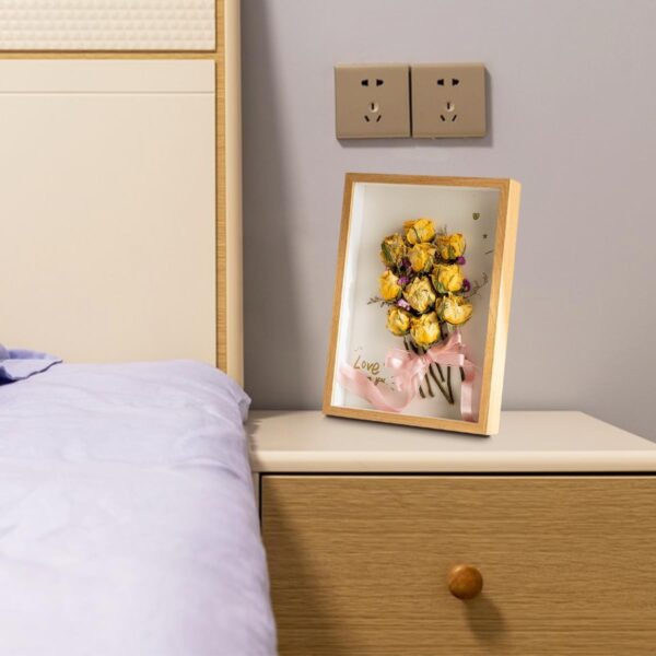 marysgift Shadow Box Frame 15x20 cm Deep Picture Frames 3 cm Inner Depth Wooden Shadow Box for Baby Wedding Favours Photos Flowers Tickets (Wooden,8") - Image 4