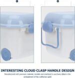 Kids' Toy Chests & Boxes with Wheel and Lid, Car Latch Box Kids Girls Boys Chest with Wheels for Playroom, Cute Nursery Room Storage Box Bin for Kids Books Toys Clothes - Blue - Image 6