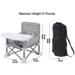 PandaEar Portable Baby Seat Travel| Compact Fold with Straps for Indoor/Outdoor Use| Great for Camping, Beach, Lawn |Toddlers, Kids, Boys, Girls (Grey) - Image 5