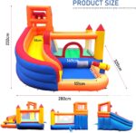 Ballsea Bouncy Castle, Inflatable Trampoline Bounce House with Long Slide, Climbing Wall, Ball Pit, Cannon, Bucket Dump for Kids Indoor Outdoor - Image 6