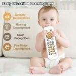 Bambebe Baby TV Remote Control Toy with Music Sound and Soft Light, Toddler Realistic Play TV Remote Toys Early Educational Learning Toy with 3 Language, Musical Baby Sounds Toys 6 12 18 Months - Image 5