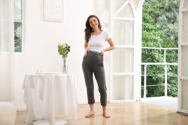 ZUMIY Maternity Lounge Pants Pregnancy Trousers Over The Belly Stretchy Activewear, Maternity Clothes Sweatpants with Pockets - Image 9