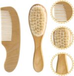 TOYANDONA 5 Sets Wool Brush Set Baby kit Toddler Suit Infant Hair Brush Baby Massage Scalp Brush Baby Hair Care Brush Baby Wool Brush Natural Wooden Comb Shampoo Comb Hair Comb Newborn Beech - Image 2