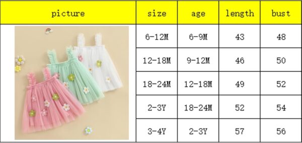 XIXIMAON Toddler Girl Summer Tulle Dress 3D Flower Decor Sleeveless Suspender A Line Dress - Image 7