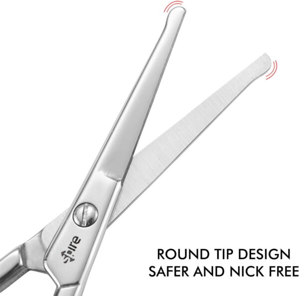 Spire 9CM Premium Baby Nail Scissors Nose Hair Scissors, Safety Blades with Rounded Tip for Trimming Small Details Facial Hair, Ear Hair, Eyebrow - Image 4