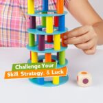 Coogam Wooden Leaning Tower Game - Tumbling Block Toppling Timber Stacking Tower Toy Games Gift for Kids - Image 5