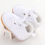 L-Peach Infant Newborn Baby Girl's Winter Warm Sneakers Non-Slip Rubber Sole Toddler Prewalker Training Shoes - Image 4