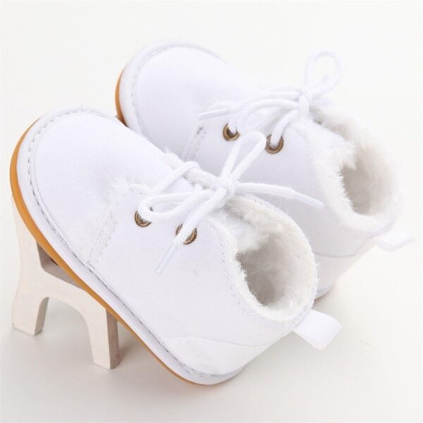 L-Peach Infant Newborn Baby Girl's Winter Warm Sneakers Non-Slip Rubber Sole Toddler Prewalker Training Shoes - Image 4