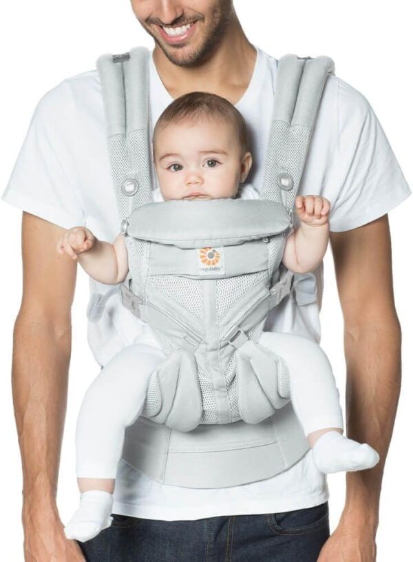 Ergobaby Baby Carrier, 4-Position Omni 360 Cool Air Mesh for Newborn to Toddler (0-3 yrs), Ergonomic Child Carrier & Backpack, Pearl Grey - Image 2