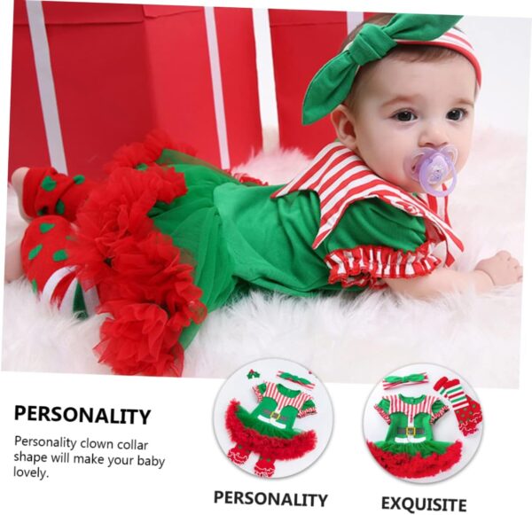 OATIPHO Baby Toddler Costumes Dress Set 3-6 Months Christmas Clothes Baby Dress Set Breathable Gauze Collar Christmas Atmosphere Green - Image 7