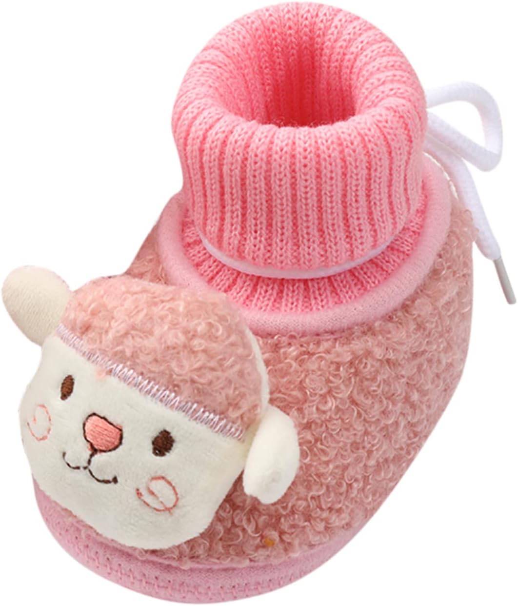 614MtcPA4sL._AC_SL1500_.jpg IQYU Soft lower baby shoes, baby boots, 0-18 months, first walking shoes, bowknot, children's socks, shoes, floor socks, baby socks, baby winter boots, boys, winter, baby shoes, girls, pink, 3 Months - Image 1