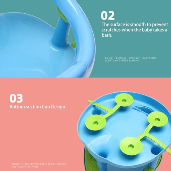 Baby Bath Seat 6 Months Plus, Baby Bath Seat with Anti-Slip Suction Cup & Backrest, Portable Non-Slip Baby Bath Chair, Child Bath Support Seat, Baby Bath Seat Bath Seat Baby - Image 3