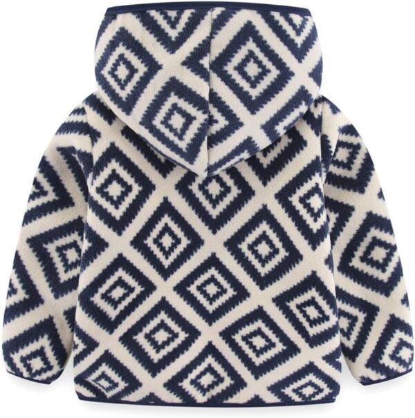 Mud Kingdom Boys Girls Polar Fleece Jacket with Hood Winter Thick Warm Outerwear Funny Cartoon - Image 2