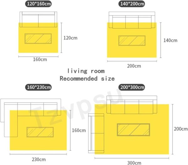 Carpets room decor for girls Yellow black grey simple geometric stripe design bedroom accessories mens room decor 60x120cm - Image 2