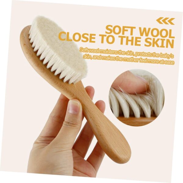 Toyvian 5 Sets Wool Brush Set Bath Kits Wood bristles Baby Brush Newborn Hair Brush Baby Hair Comb Toddler Hair Comb Baby kit Newborn Baby Hair Brush Baby Hair Care Brush Newborn Hair Comb - Image 6