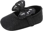 Xmiral Shoes Baby Toddler Girls Bowknot Sequin Soft Cloth Sole Barefoot First Walking Shoes