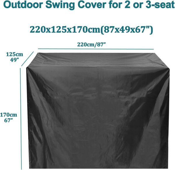Outdoor 3 Seater Chair Cover Waterproof 210D Oxford Garden Furniture Canopy with Zipper for Glider Chair All Weather Protection 87" X 49" X 67" Green Color - Image 4