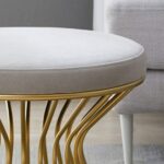 OLOTU Footstool Fashionable Generous Sofa Stool Round Footstool Dressing Stool Wrought Iron Frame Thick Material Ottomans - Image 3