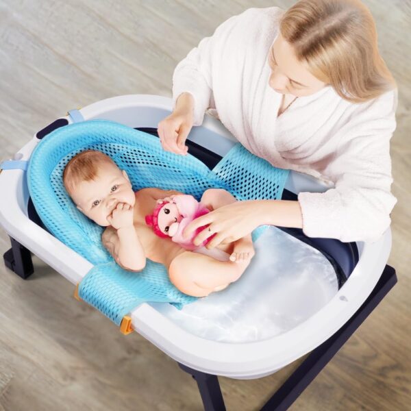 Aolso Baby Bath Net, Newborn Baby Bath Seat Support Baby Bather Net for Bathtub, Baby Bath Pad Non Slip Bath Seat Net, Bathtub Support Net Adjustable Bathtub Cushion Net for 0-3 Years - Image 7