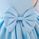 IMEKIS Kid Baby Flower Girl Dress Princess Satin Bowknot Tutu Wedding Birthday Party Christening Gown Toddler Formal Pageant Ball Gown - Image 4