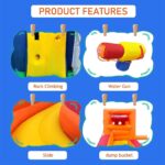 Ballsea Bouncy Castle, Inflatable Trampoline Bounce House with Long Slide, Climbing Wall, Ball Pit, Cannon, Bucket Dump for Kids Indoor Outdoor - Image 3