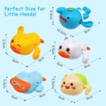 BelleStyle Baby Bath Toys, 5 Pcs Wind Up Bath Tub Toys for Kids 1 2 3 4 Years Old, Paddling Pool Toys Floating Swimming Duck Turtle Whale Clockwork Water Toys for Toddlers Boys Girls Baby Bath Time - Image 7