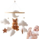 Baby Bed Mobile Wind Chime Rattle Toy, Baby Crib Mobile, Baby Cot Mobile Hanging Decor Rotating Toys, Cartoon Nursery Bassinet Soft Toy for Kids, Girls, Children