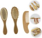 IWOWHERO 3-in-1 Baby Hair Care Wool Brush Wooden Comb Scalp Gentle Hair Brush Comb Set for Newborns - Image 4