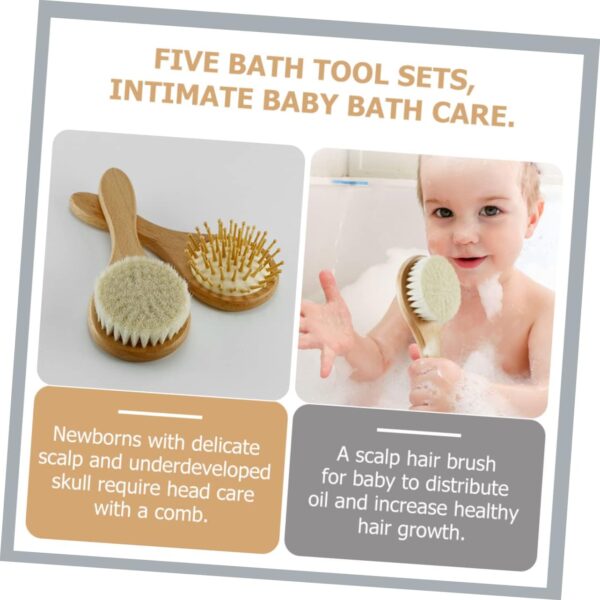 Kisangel Baby Hair Brush Set Newborn Hair Care Comb Wool Brush for Toddler Wooden Baby Hair Brush Box - Image 5