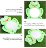 Kids Toys Toys Cartoon Bath Mirror Toy, EVA Bathing Plaything Frog- shape Bath Toy Lovely Bath Toy Mirror Children Frog Shower Playthings 2Pcs Travel Toddler Toys Baby Bath Tub - Image 5