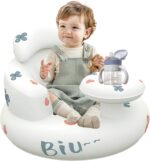 Baby Inflatable Seat for Babies 3 Months & Up, Inflatable Baby Chair with Tray, Toddler Floor Seats for Sitting Up, Baby Seat Built-in Air Pump, Blow Up Baby Chair with Back Support