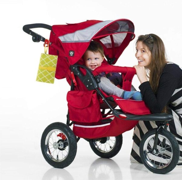 G-Tree Baby Changing Mat, Portable Diaper Changing Pad, Diaper Bag Mat, Foldable Travel Changing Station Stroller Strap, Carry Handle, Pockets for Wipes for Infants Newborns Grey - Image 6