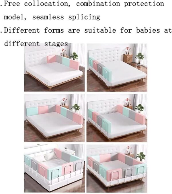 GYL Infant Safety Bed Guardrail Durable and stable Prevent collision Free adjustment of height baby Fall protection fence for Toddlers For Cribs, Twin, Double, Full size Queen &king bed(1pcs) - Image 3