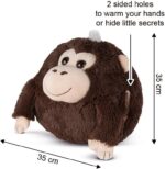 COZY NOXXIEZ Plush Hand Warmer Toys - Safari Animals - Childrens Cute Pillows, Fluffy Soft Plushies, Reusable Animal Cushion Presents for Girls, Boys, Babies (Gorilla) - Image 3