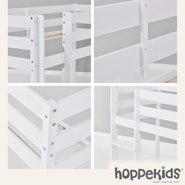 Hoppekids ECO Comfort Mid Sleeper 90 x 200 cm with Slatted Frame White The Nordic Ecolabel TÜV Certified FSC Certified Solid Pine Wood - Image 6