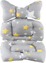 KAKIBLIN Baby Stroller Cushion, Infant Car Seat Insert Pillow for Stroller, Car Seat, Pram, Pushchair, Newborn Stroller Insert Cushion,Stroller Cushion Head Body Support, Infant Seat Pad (Star)