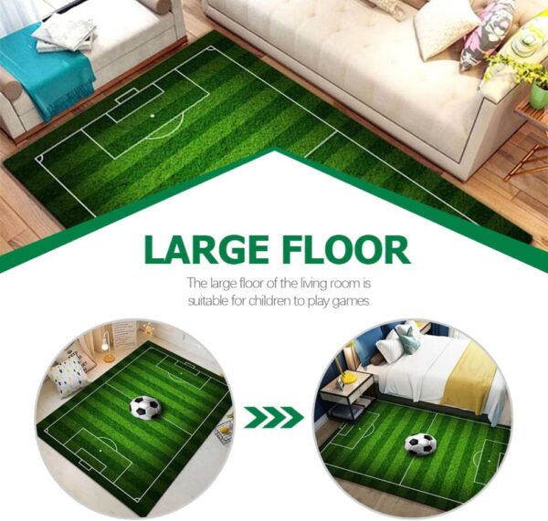 Yardwe Football Field Carpet Soccer Field Kids Play Area Rug Play Mat for Boys Girls Sports Theme Room Home Decor - Image 7