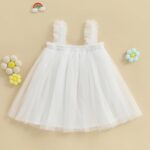 XIXIMAON Toddler Girl Summer Tulle Dress 3D Flower Decor Sleeveless Suspender A Line Dress - Image 3